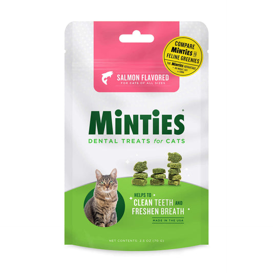 PETIQ - Minties Dental Treats for Cats - Salmon Flavored - Net Contents : 2.5 oz (70g)