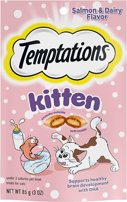 Temptations - Kitten Treats - Salmon & Dairy Flavor - Net Wt. 3 oz (85g)