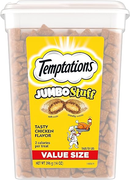 Temptations - Cat Treats - Jumbo Stuff Tasty Chicken Flavor - Value Size - Net Wt. 14 oz (396g)