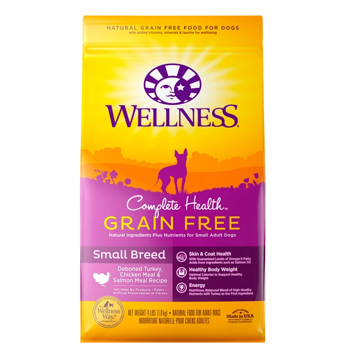 Wellness Complete Health Small Breed Dog Food - Grain Free Deboned Turkey, Chicken Meal & Salmon Meal Recipe