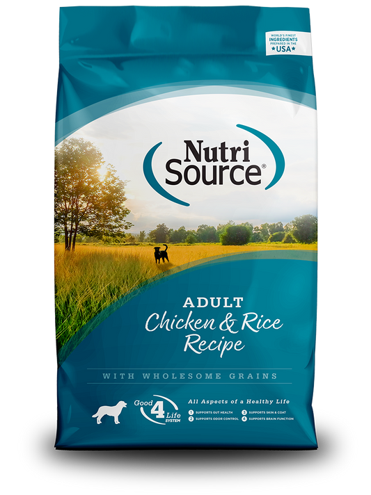 NutriSource Adult Dog Food - Chicken & Rice Recipe Net Wt. 26 LBS (11.79 kg)