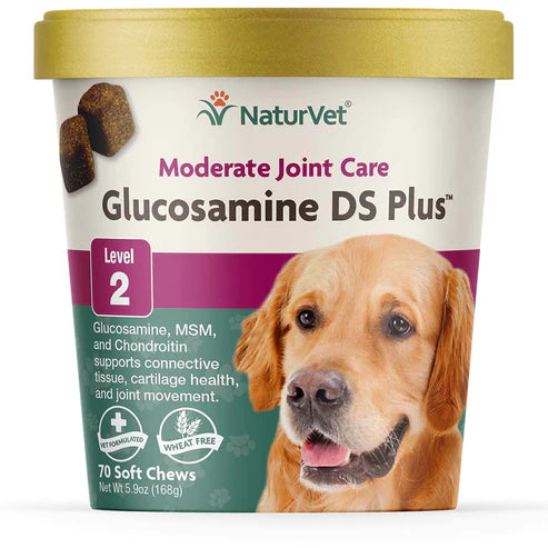 NaturVet - Maintenance Joint Care Level 2 - Glucosamine DS Plus - Dog - 70 Soft Chews - Net Wt. 5.9 oz (168g)