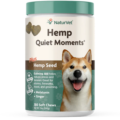 NaturVet - Hemp Quiet Moments - Dog - 60 Soft Chews - Net Wt. 6.3 oz (180 g)