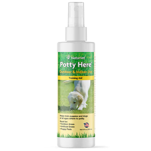 NaturVet - Potty Here Training Aid - Outdoor & Indoor Use - Dogs - Net 8 fl oz (236mL)
