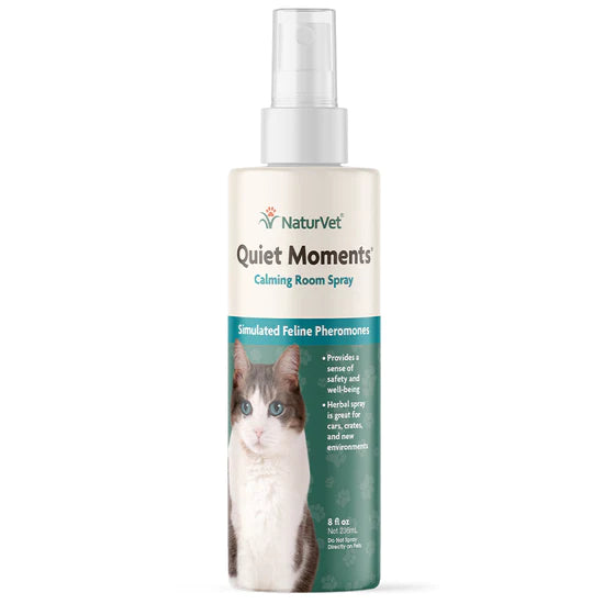NaturVet - Quiet Moments - Cat Calming Room Spray - 8 Fl oz (Net 236 mL)