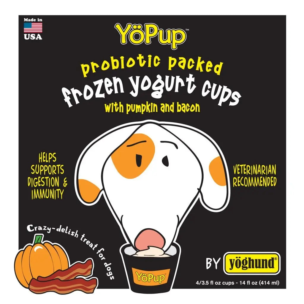 YoPup Probiotic Packed Frozen Yogurt Cups - Pumpkin & Bacon - 4/3.5 fl oz cups - 14 fl oz (414 ml)
