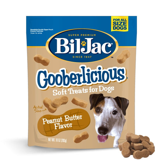 BilJac  - Gooberlicious Soft Treats for Dogs - Peanut Butter - Net wt. 10oz (283g)