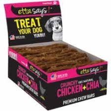 Etta Says! Premium Chew Bars - Crunchy 100% Natural Chicken & Chia Net Wt. 1 OZ. Bar